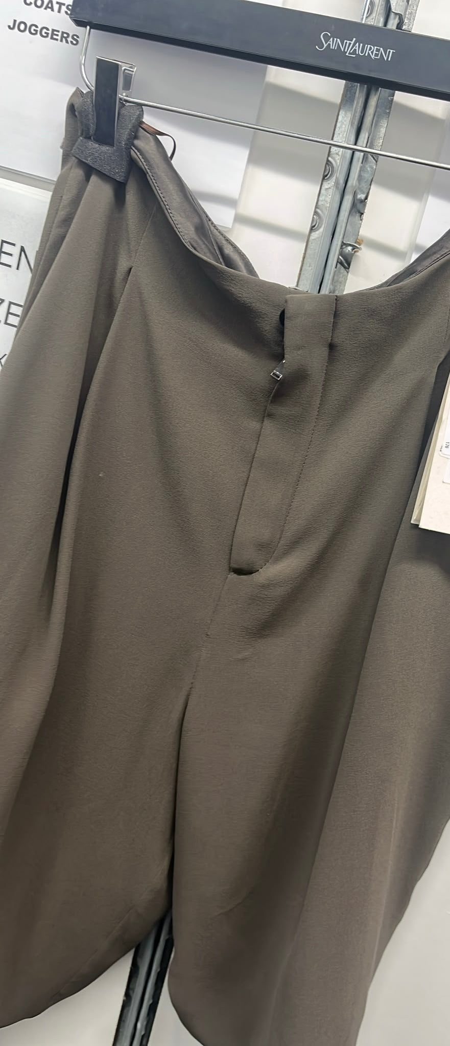 Saint Laurent 90's Pants in Silk Off Brown
