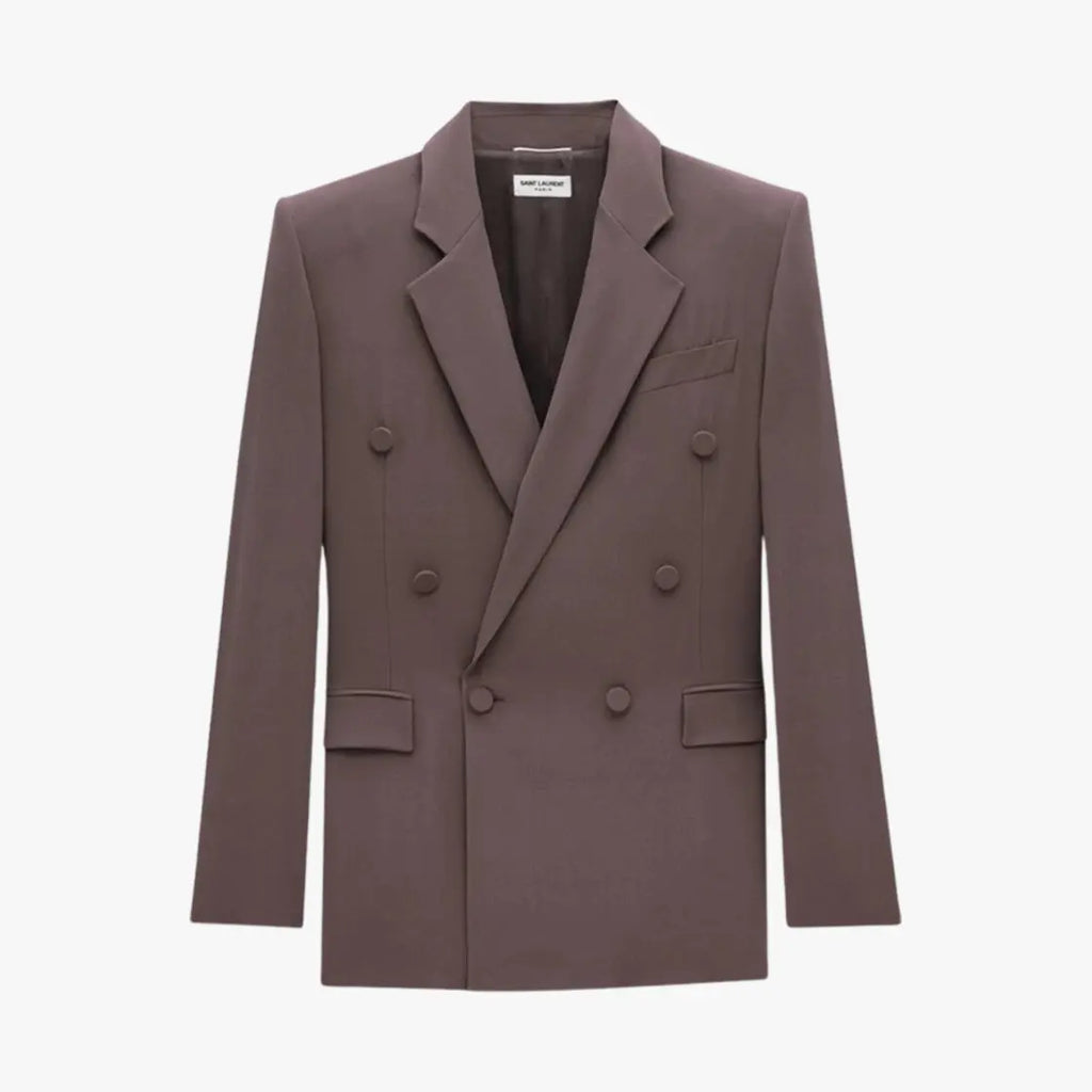 FW24 Saint Laurent 90's Blazer in Silk Crepe Mauve