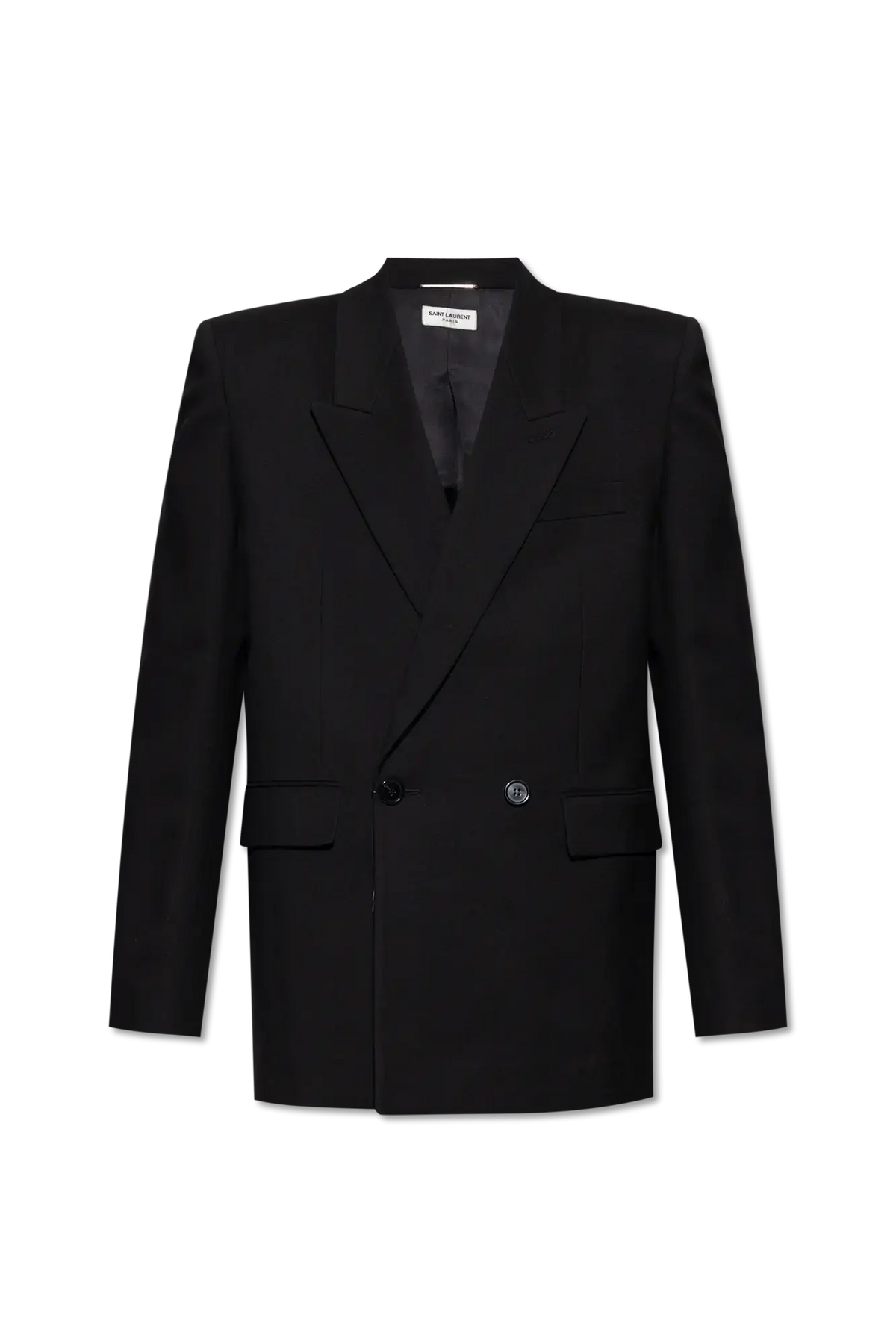 Saint Laurent&nbsp;Black Oversized Jacket in Wool Gabardine