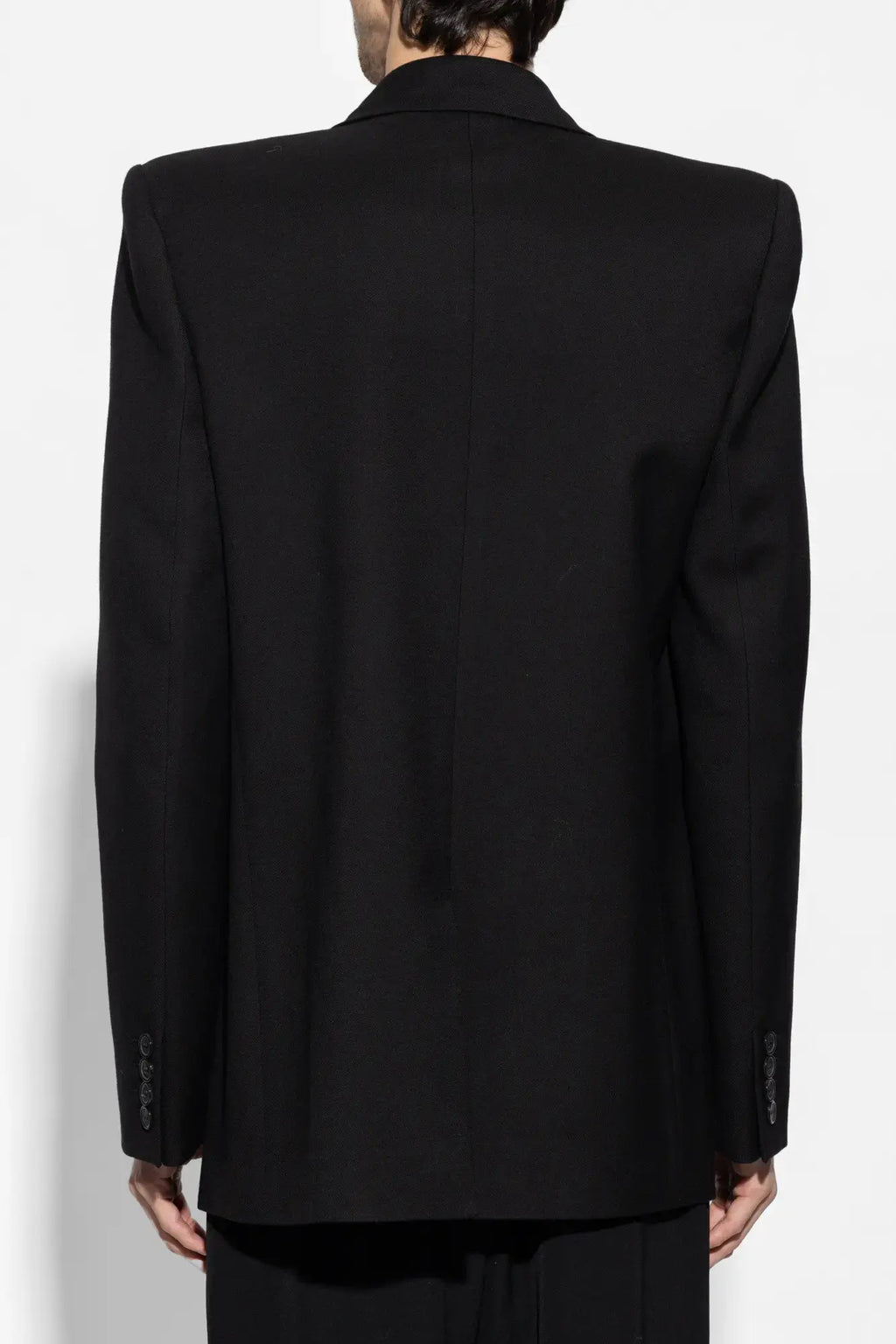 Saint Laurent&nbsp;Black Oversized Jacket in Wool Gabardine