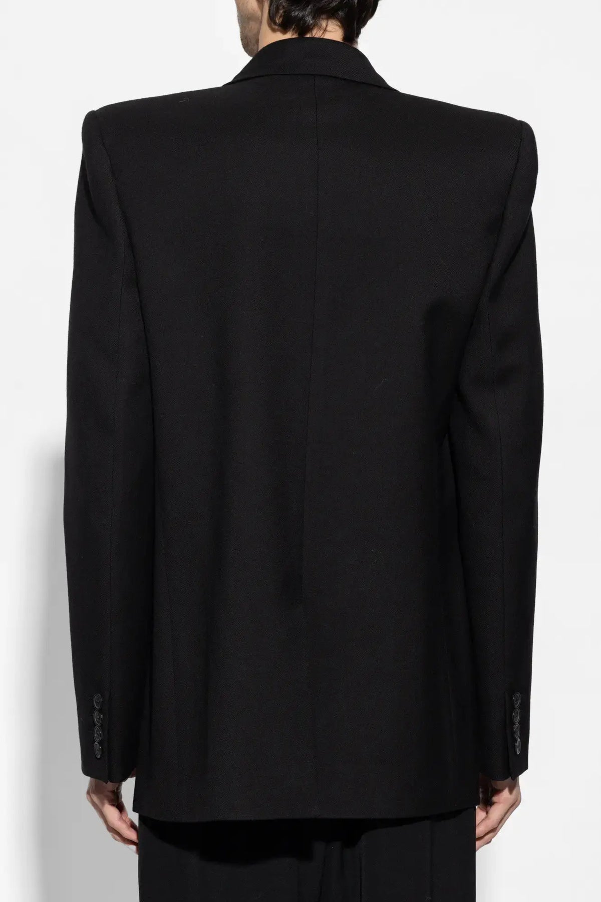 Saint Laurent&nbsp;Black Oversized Jacket in Wool Gabardine