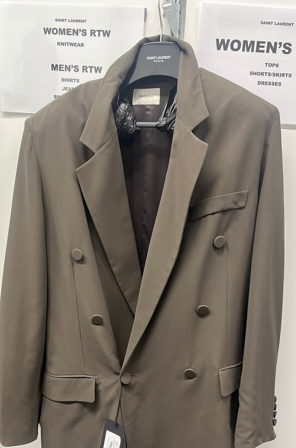 Saint Laurent 90's Blazer in Silk Off Brown